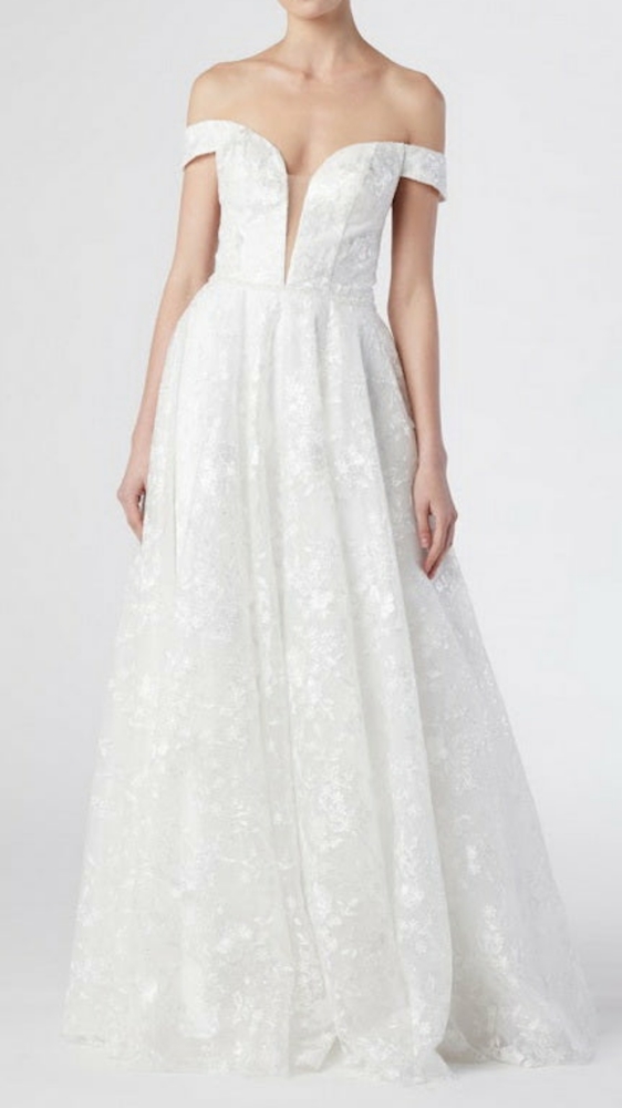 Off shoulder wedding gown bridal dress